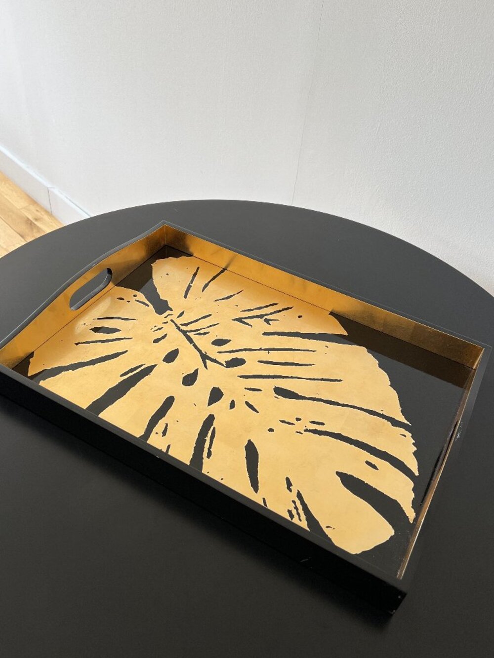 Caspari Gold Leaf Lacquer Tray